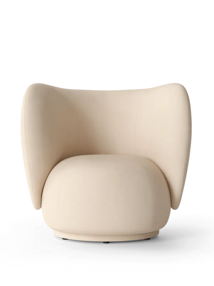 Rico Lounge Chair - Swivel - Brushed - Off-White Ferm Living - COM