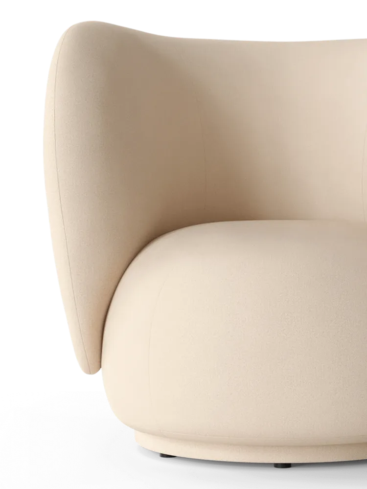 Rico Lounge Chair - Swivel - Brushed - Off-White Ferm Living - COM