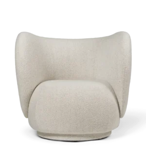 Rico Lounge Chair - Swivel - Soft Bouclé - Off-White/Sand Ferm Living - COM