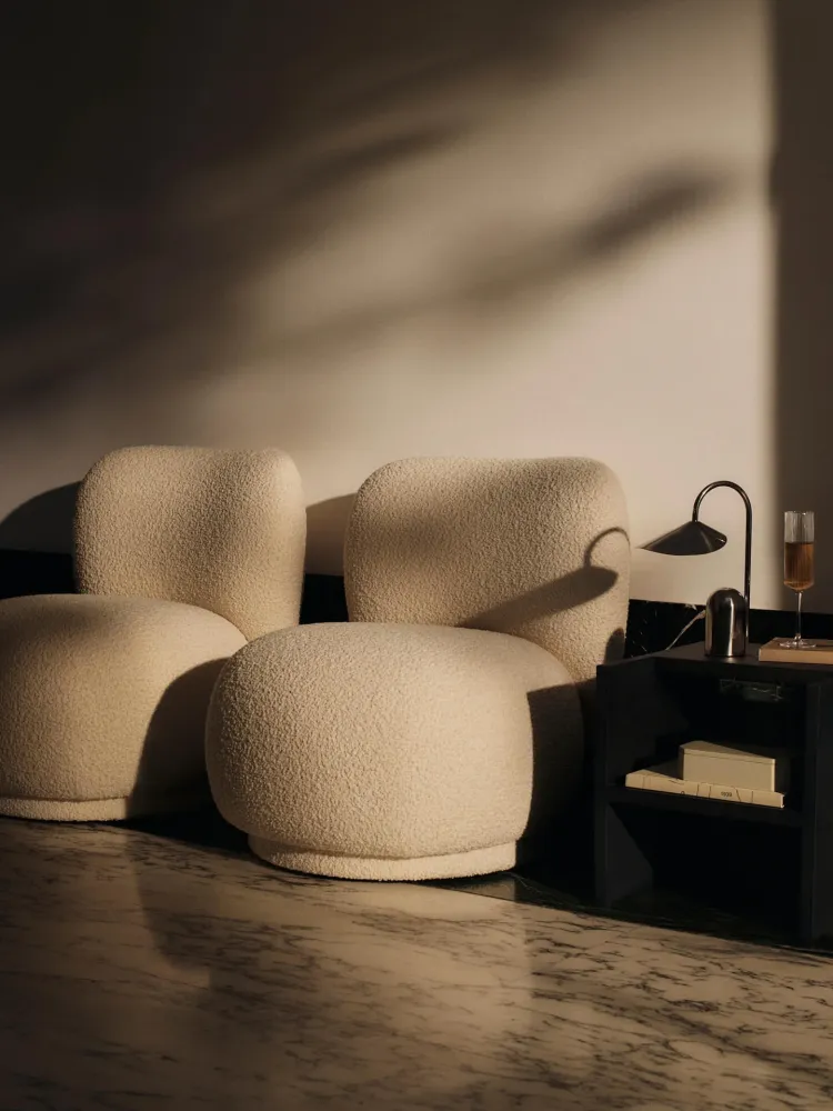 Rico Piccolo Lounge Chair - Nordic Bouclé - Off-White Ferm Living - COM