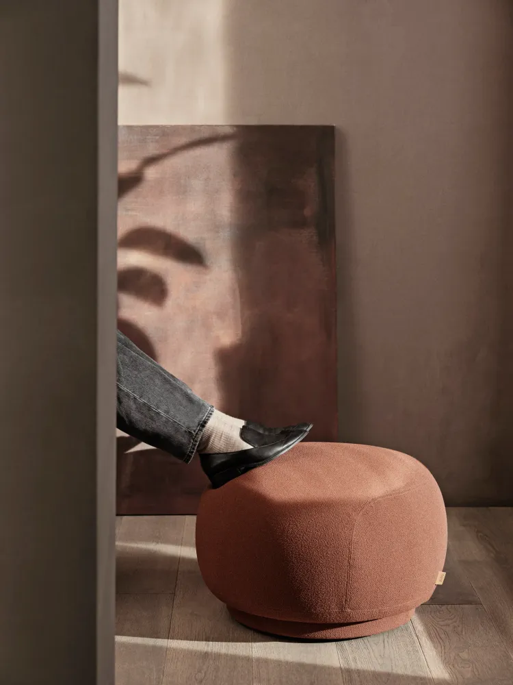 Rico Pouf - Grain - Baked Clay Ferm Living - COM