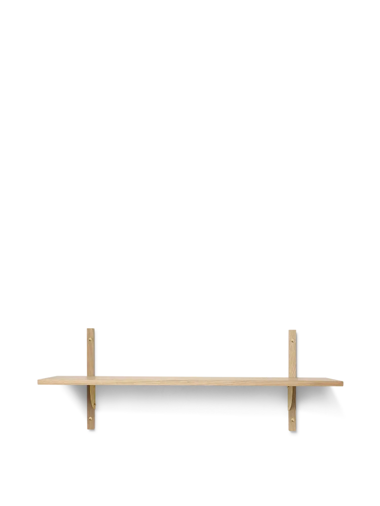 Sector Shelf - Single - Wide - Natural Oak/Brass Ferm Living - COM
