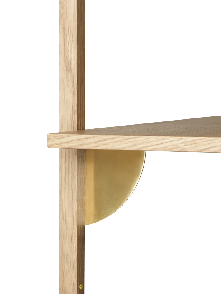 Sector Shelf - Single - Wide - Natural Oak/Brass Ferm Living - COM