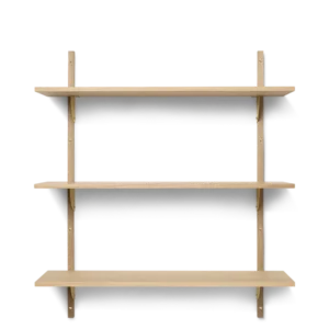 Sector Shelf - Triple - Wide - Natural Oak/Brass Ferm Living - COM