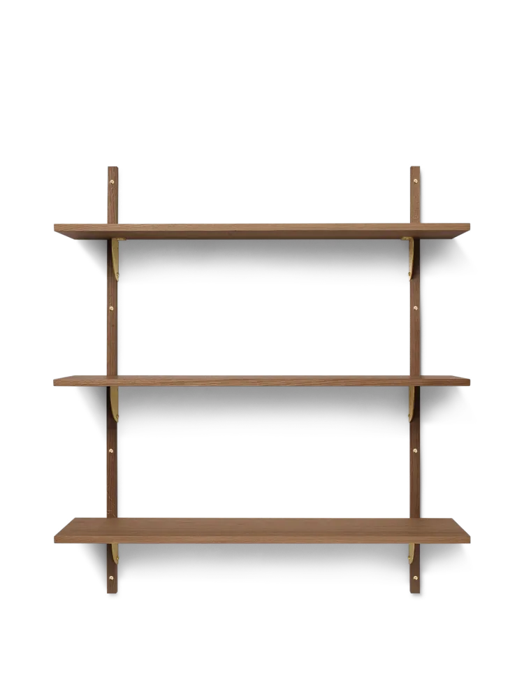 Sector Shelf - Triple - Wide - Smoked Oak/Brass Ferm Living - COM