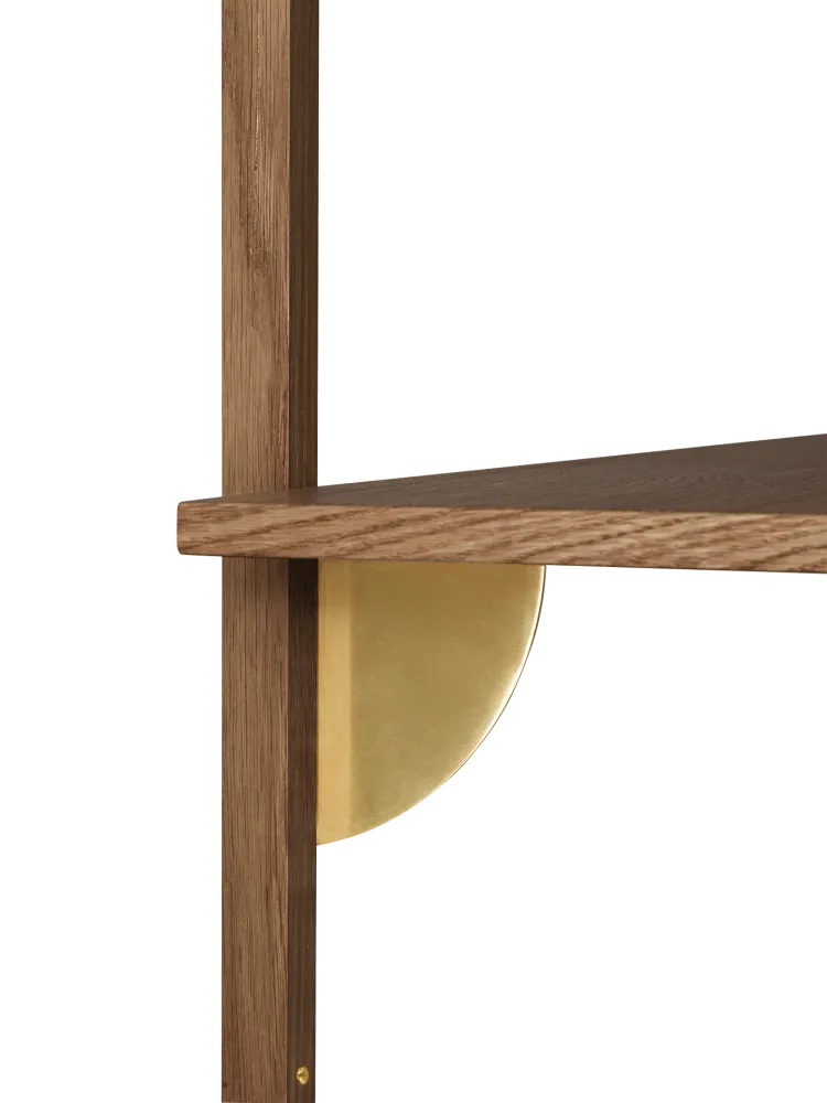 Sector Shelf - Triple - Wide - Smoked Oak/Brass Ferm Living - COM