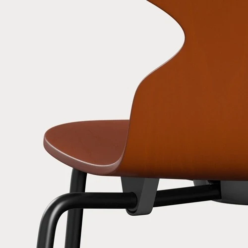 Fritz Hansen ANT eetkamerstoel black ash coloured Paradise Orange