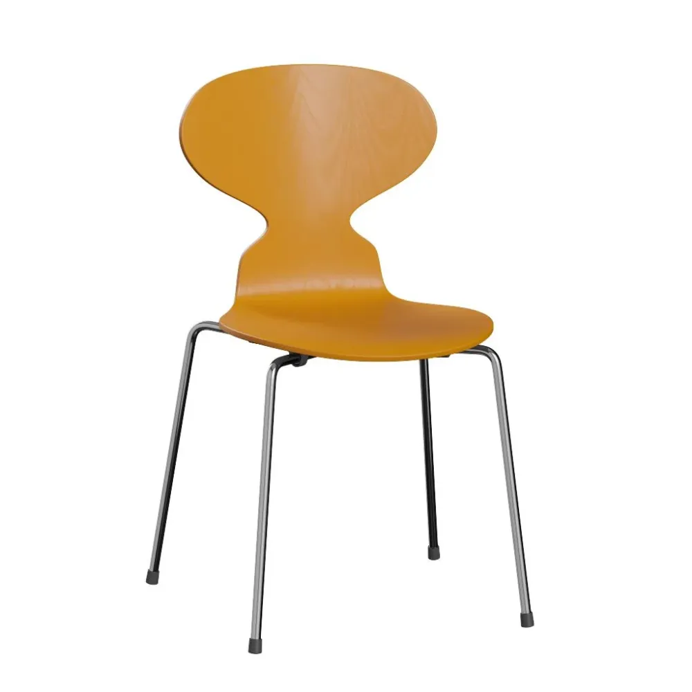 Fritz Hansen ANT eetkamerstoel chrome ash coloured Burnt Yellow