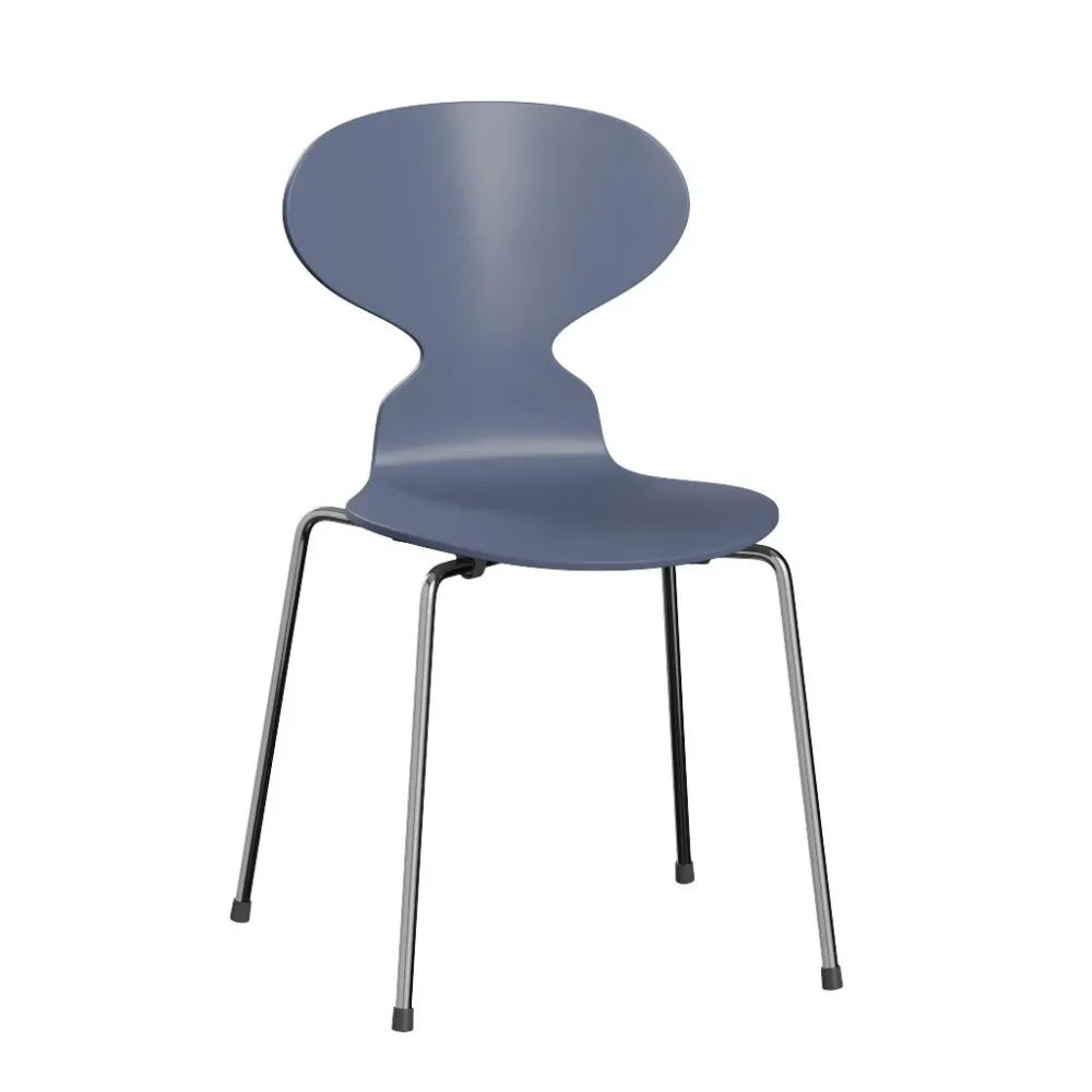 Fritz Hansen ANT eetkamerstoel chrome ash lacquered Dusk Blue