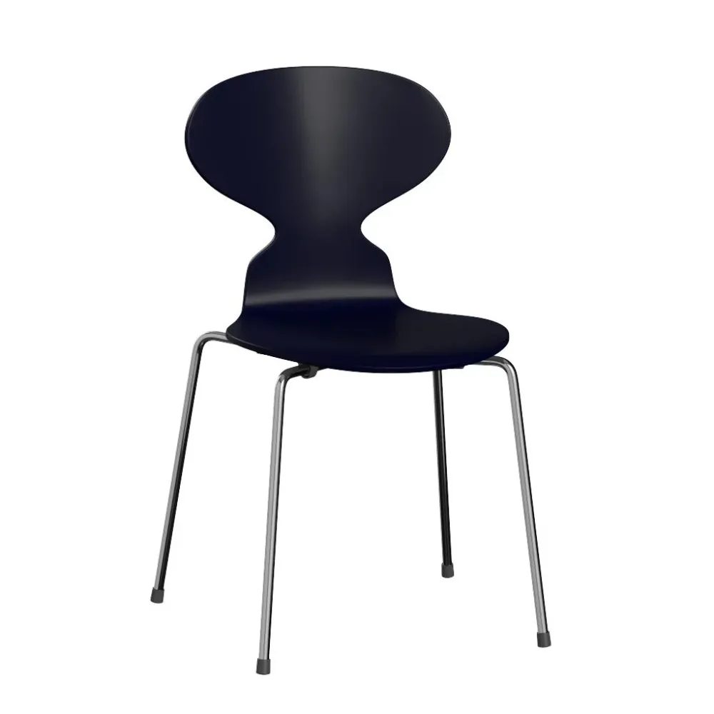 Fritz Hansen ANT eetkamerstoel chrome ash lacquered Midnight Blue