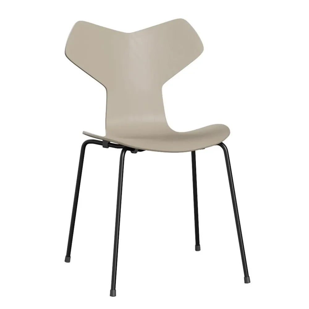 Fritz Hansen Grand Prix eetkamerstoel black ash coloured Light Beige