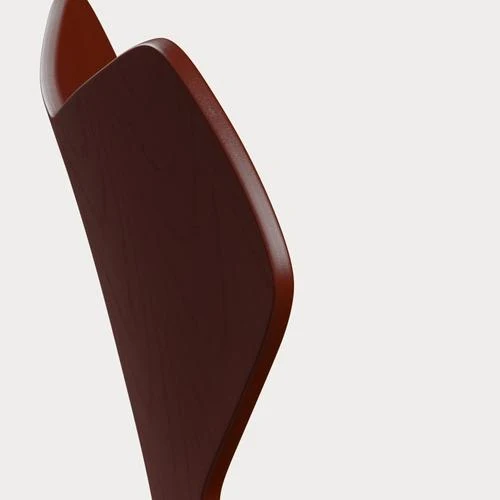 Fritz Hansen Grand Prix eetkamerstoel black ash coloured Venetian Red