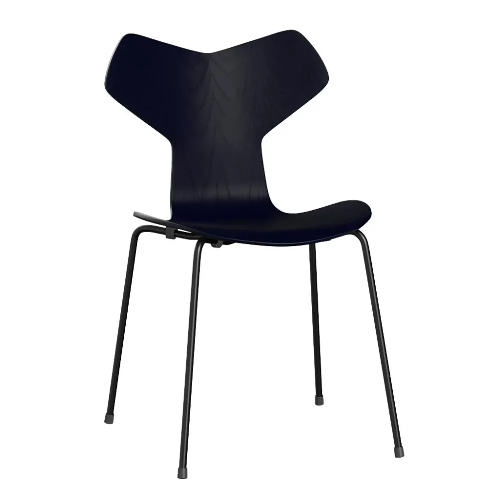 Fritz Hansen Grand Prix eetkamerstoel black ash coloured Midnight Blue
