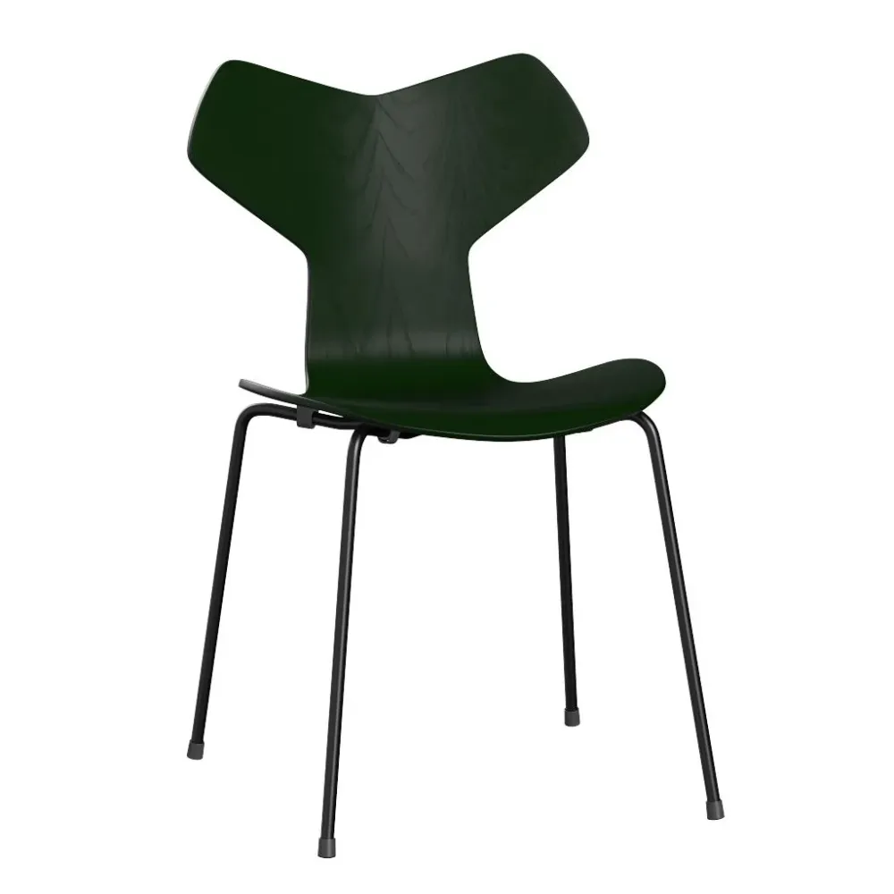 Fritz Hansen Grand Prix eetkamerstoel black ash coloured Evergreen