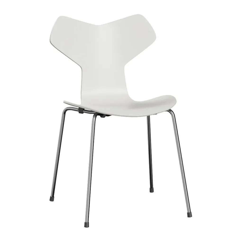Fritz Hansen Grand Prix eetkamerstoel chrome ash lacquered White