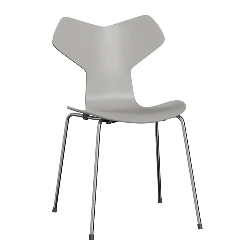Fritz Hansen Grand Prix eetkamerstoel chrome ash lacquered Nine Grey