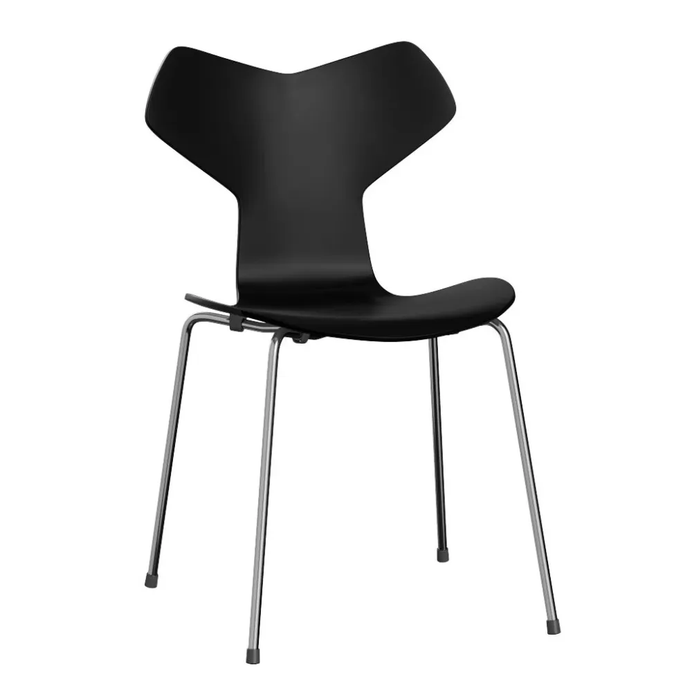 Fritz Hansen Grand Prix eetkamerstoel chrome ash lacquered Black