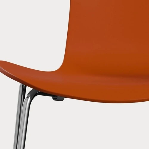 Fritz Hansen Grand Prix eetkamerstoel chrome ash lacquered Paradise Orange