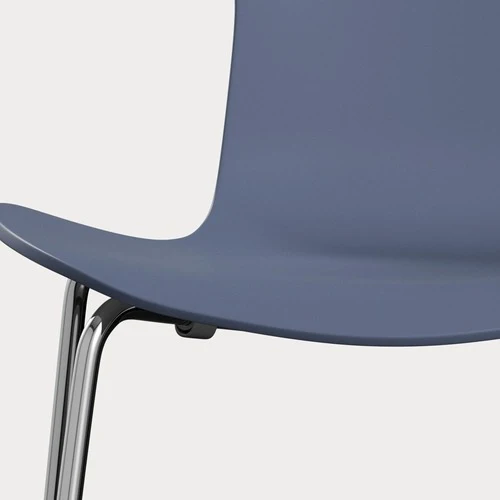 Fritz Hansen Grand Prix eetkamerstoel chrome ash lacquered Dusk Blue