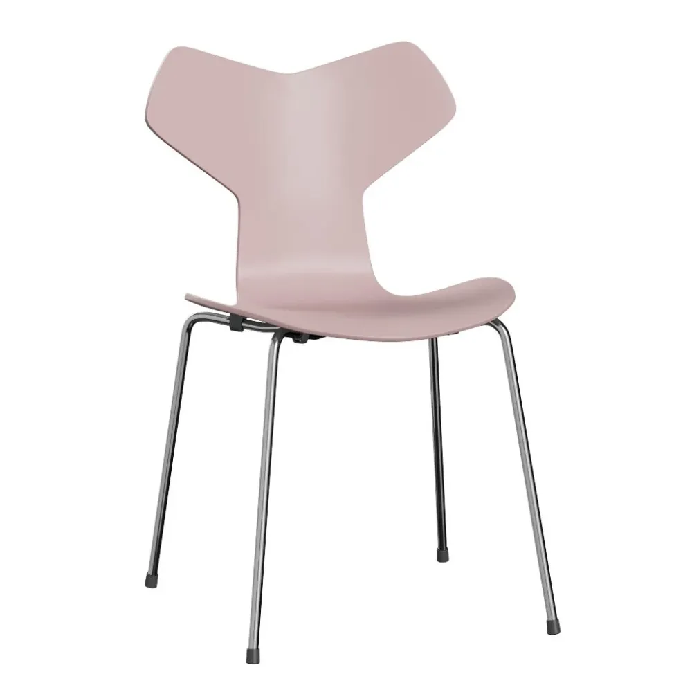 Fritz Hansen Grand Prix eetkamerstoel chrome ash lacquered Pale Rose