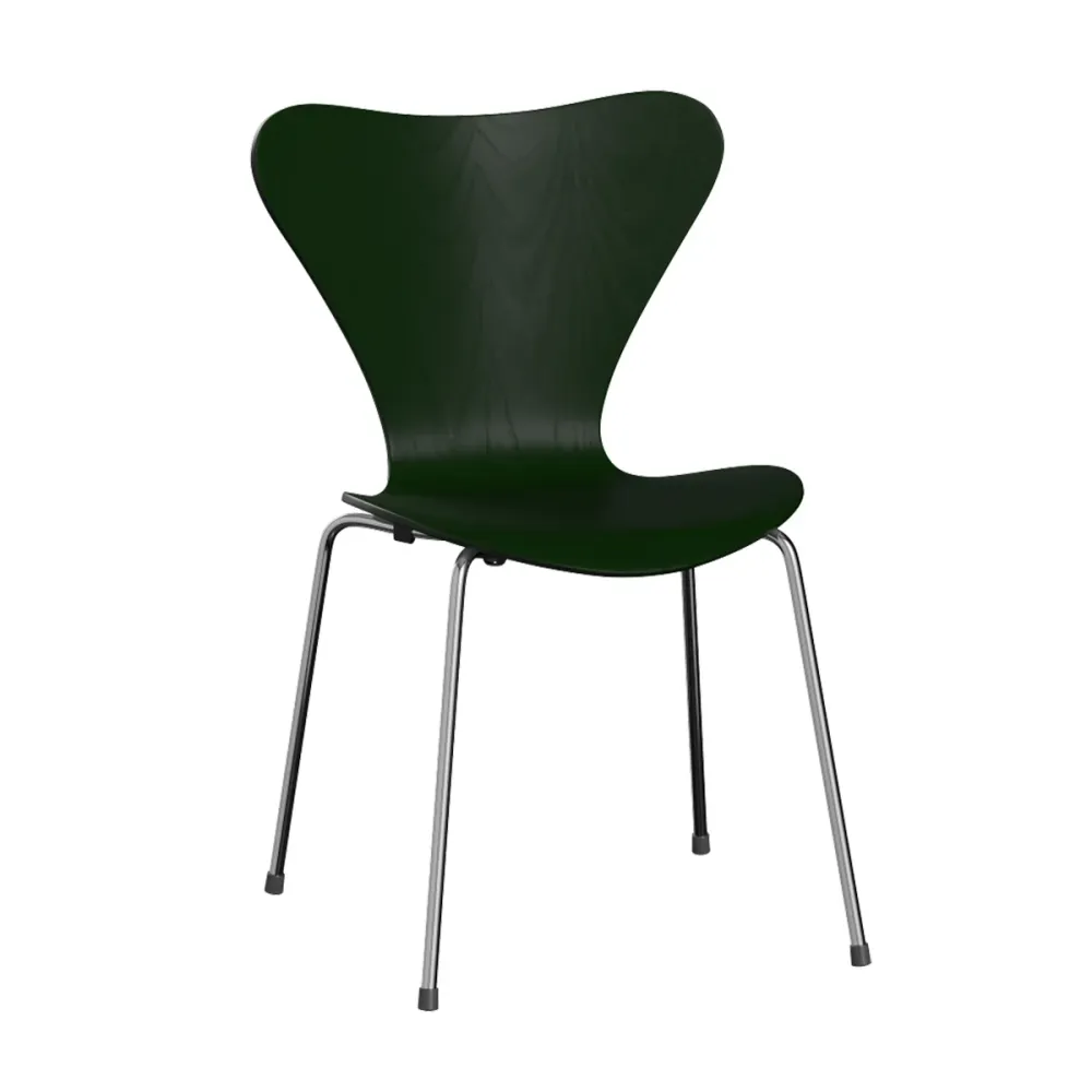 Fritz Hansen Series 7 Vlinderstoel chrome ash coloured Evergreen