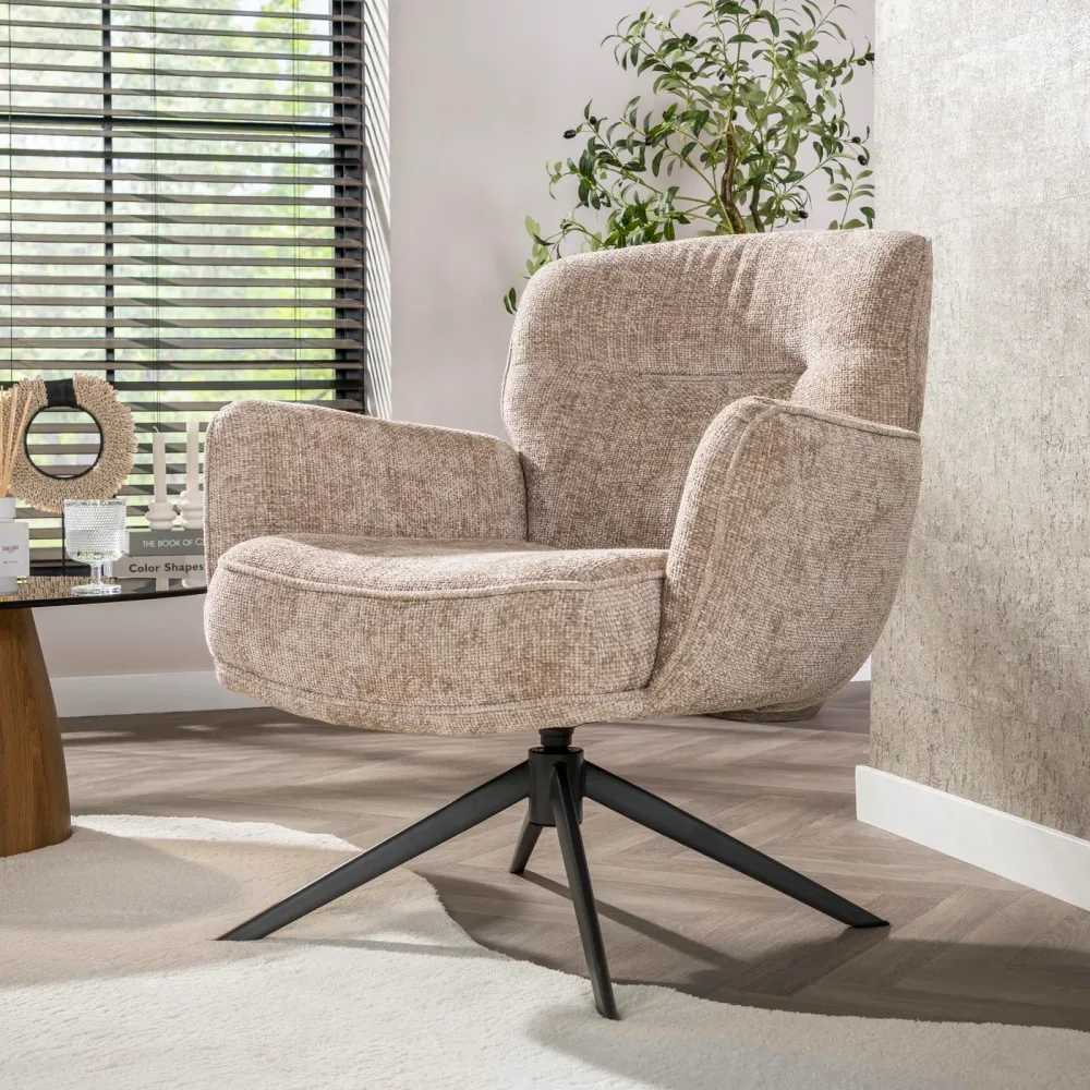 Giga Living Fauteuil Forza - Zand - Draaibaar Giga Meubel