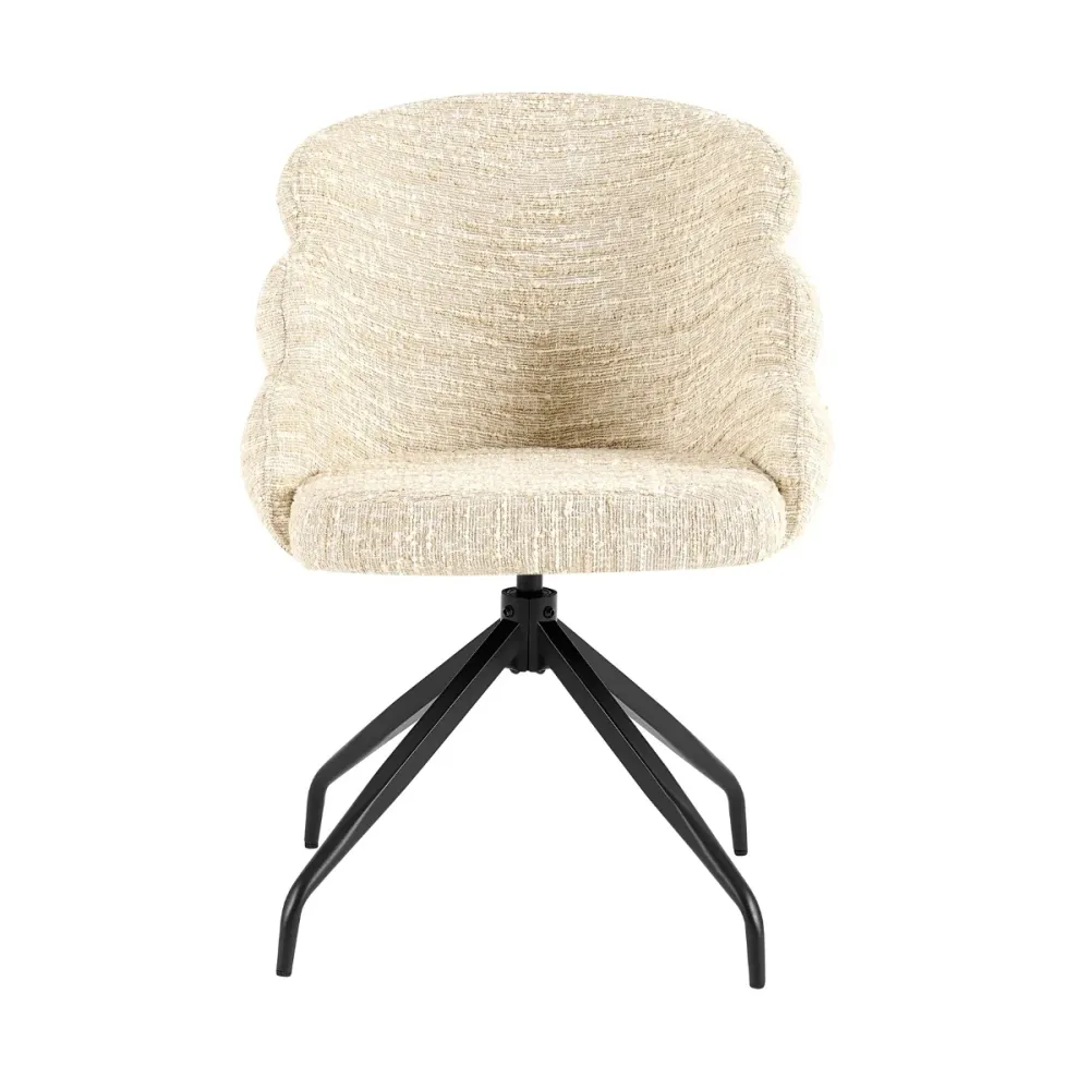Giga Meubel Eetkamerstoel Claes - Beige - Draaibaar - Set van 2