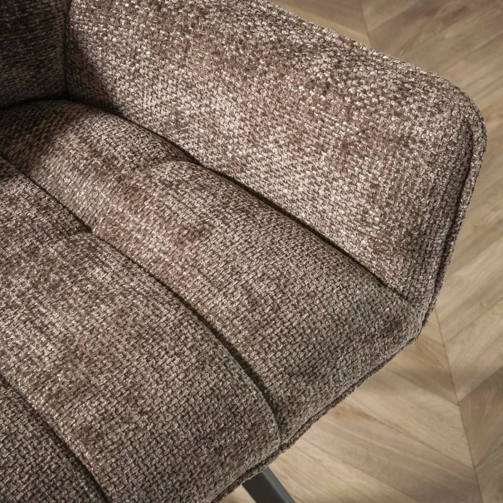 Giga Meubel Eetkamerstoel Raster - Taupe - Draaibaar - Set van 2 - Set van 2