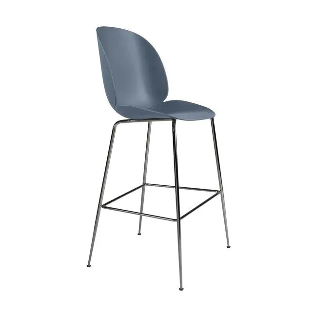 Gubi Beetle barkruk H74 zwart chroom Blauw
