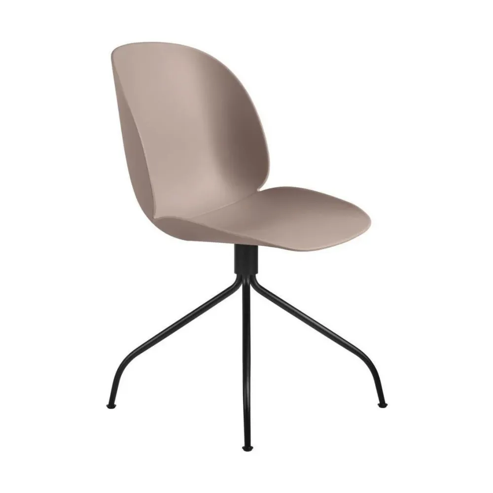Gubi Beetle eetkamerstoel swivel zwart Sweet Pink