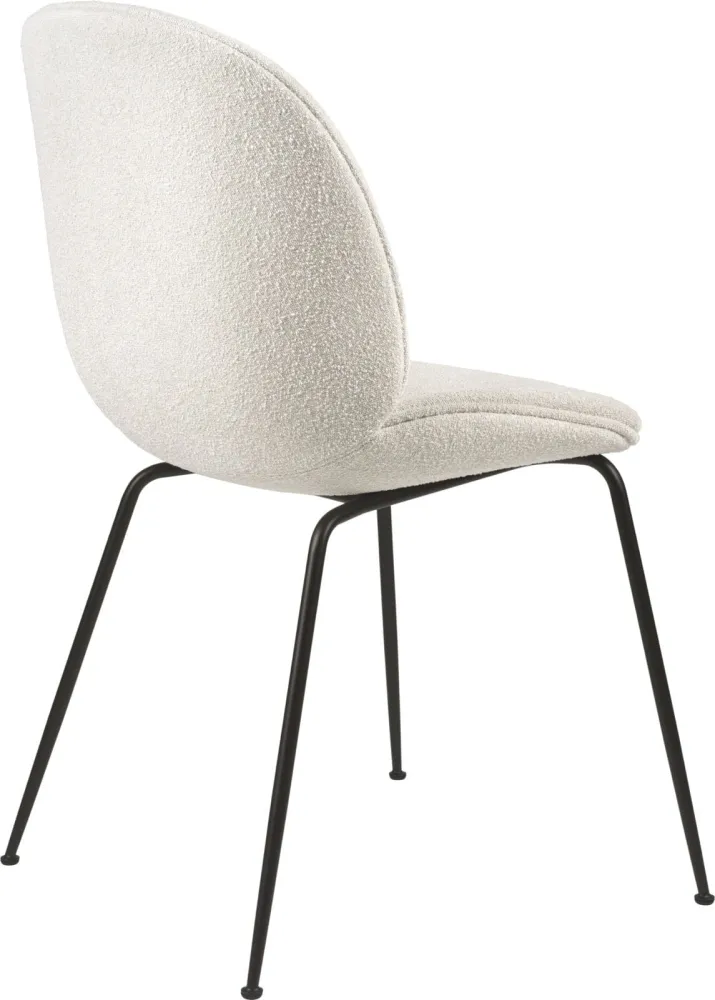 Gubi Beetle eetkamerstoel zwart staal gestoffeerd Light Boucle 001