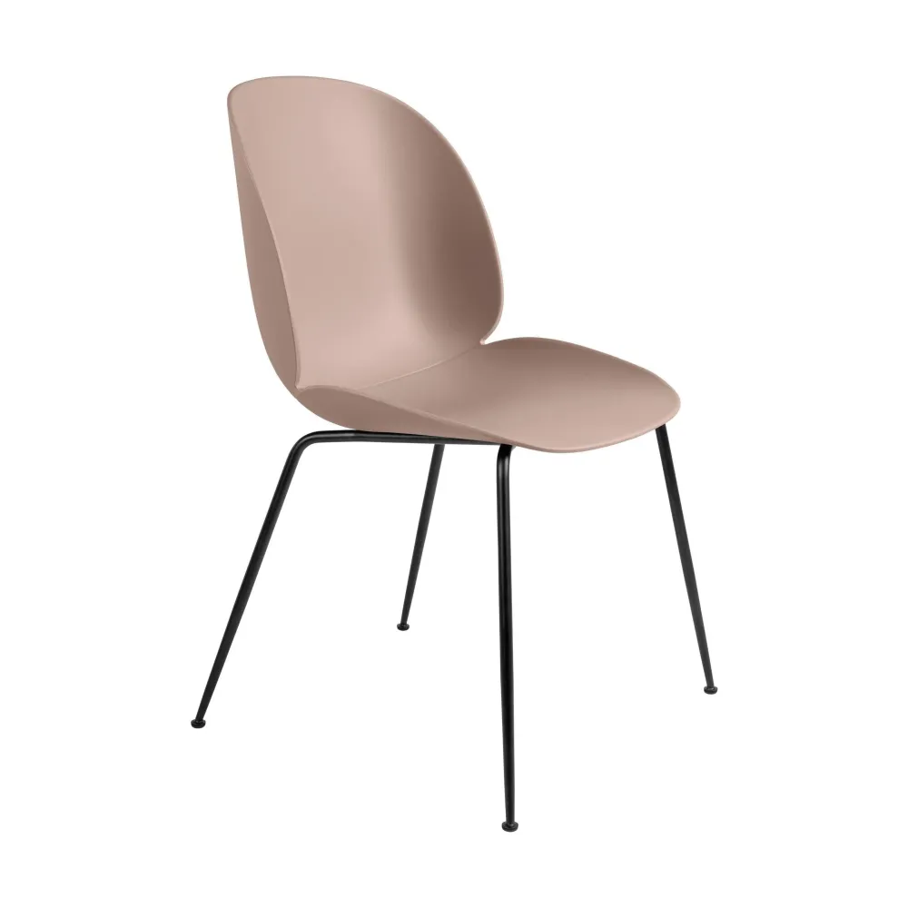Gubi Beetle eetkamerstoel zwart staal Sweet Pink