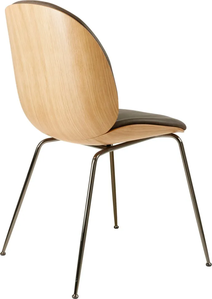 Gubi Beetle 3D Veneer eetkamerstoel Oak Leather Gray