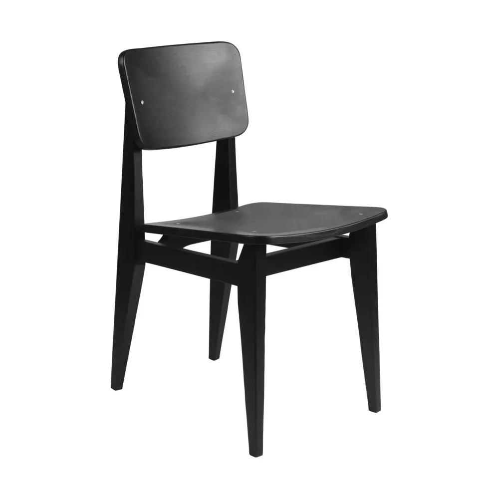 Gubi C-Chair eetkamerstoel matzwart gelakt eikenhout