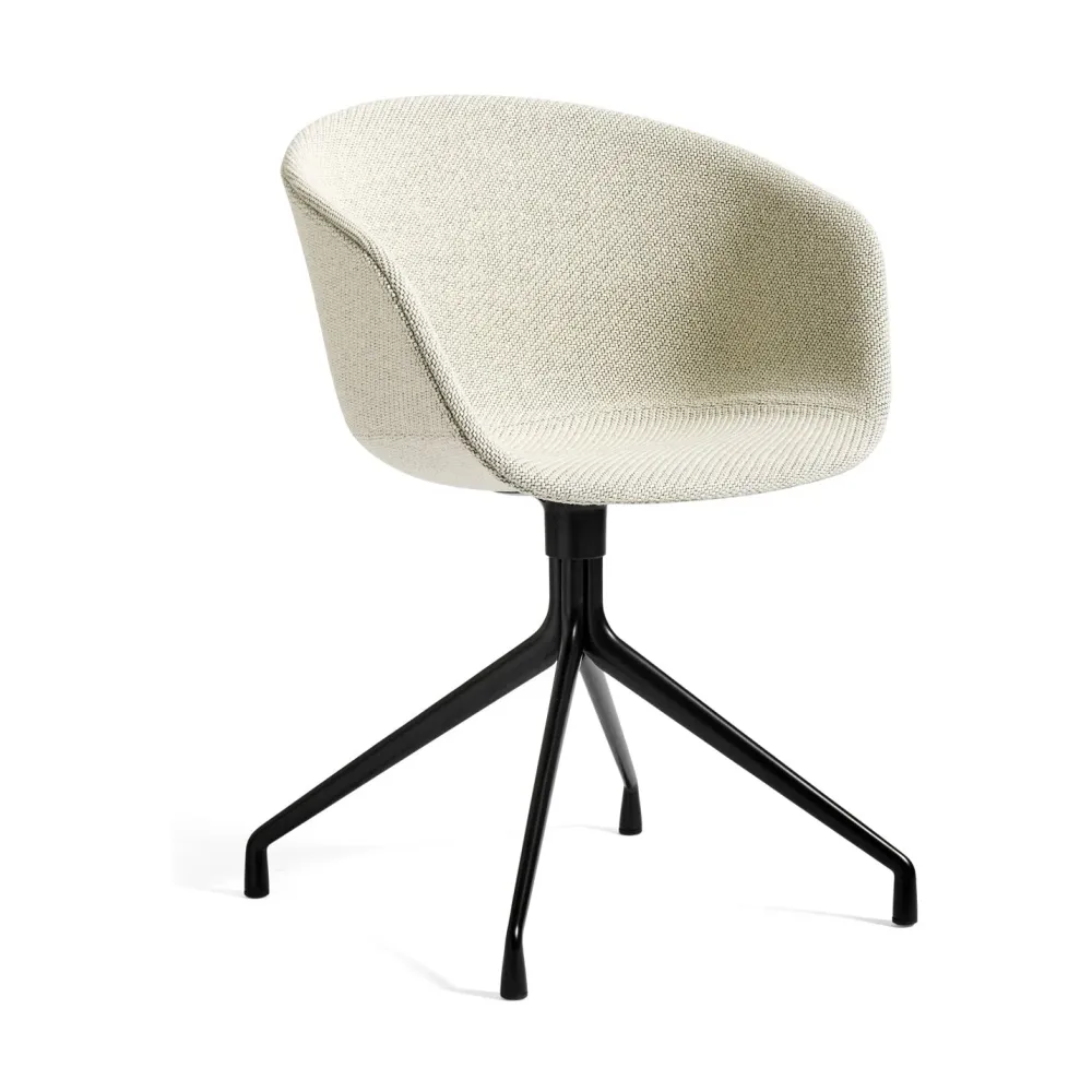 HAY About Chair AAC 21 eetkamerstoel black swivel gestoffeerd Coda 100 beige