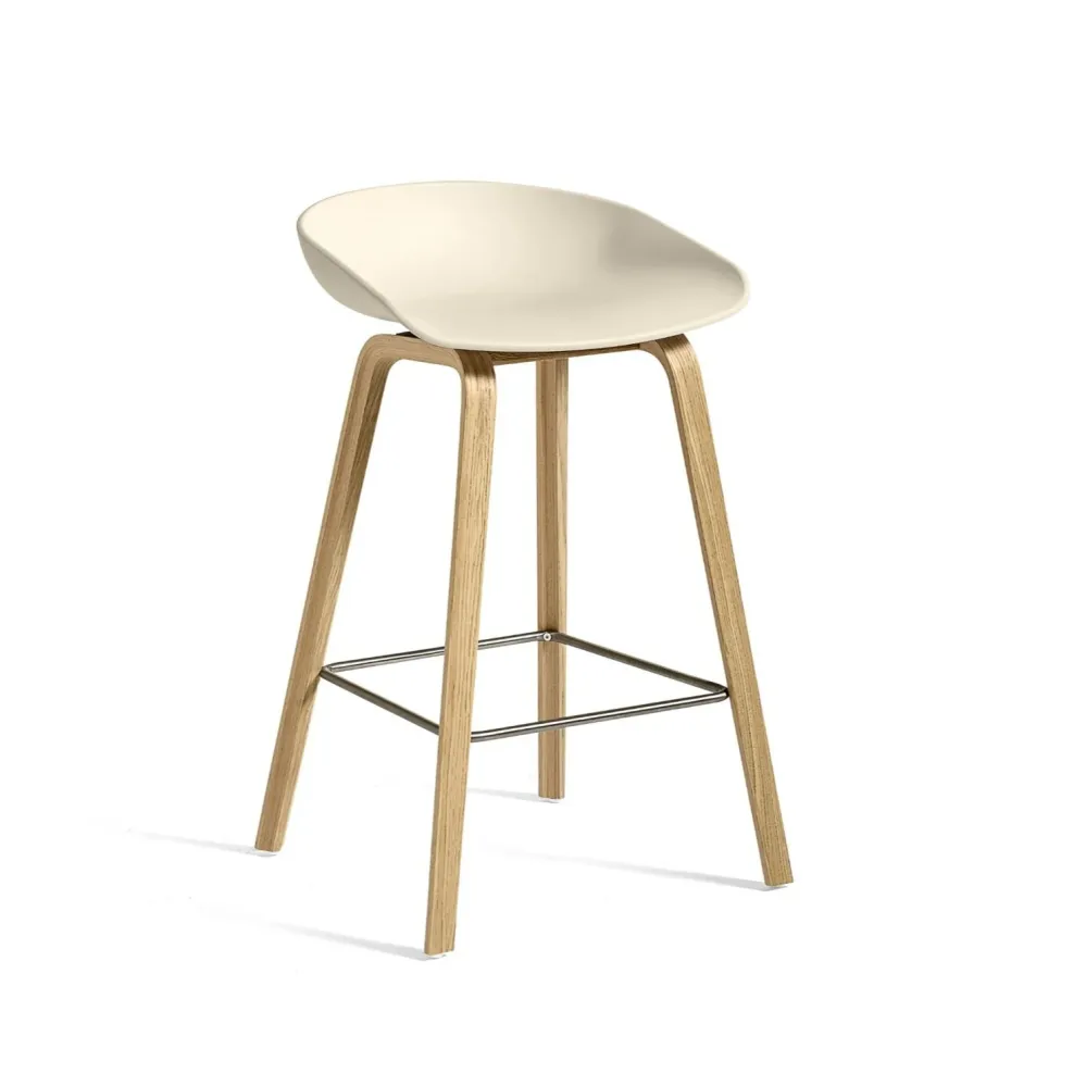 HAY About Stool AAS 32 barkruk H65 gelakt eiken Melange Cream 2.0