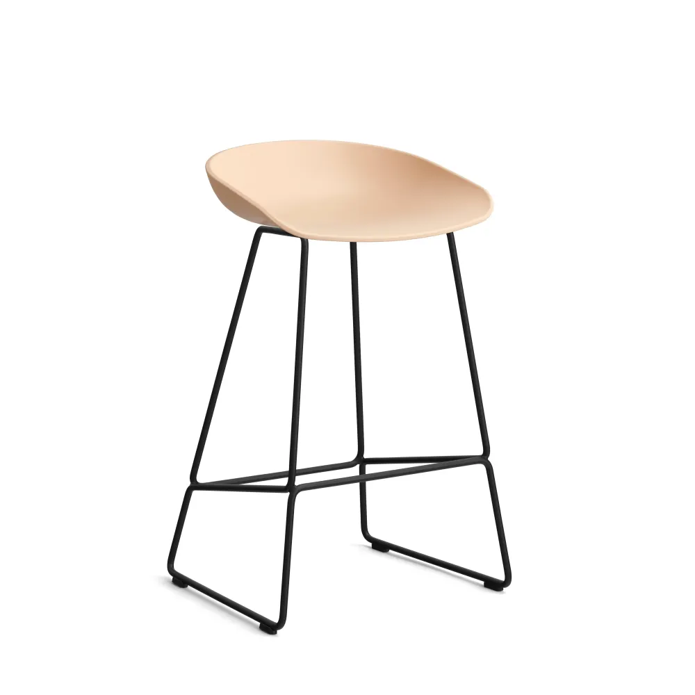 HAY About Stool AAS 38 barkruk H65 zwart Pale Peach 2.0