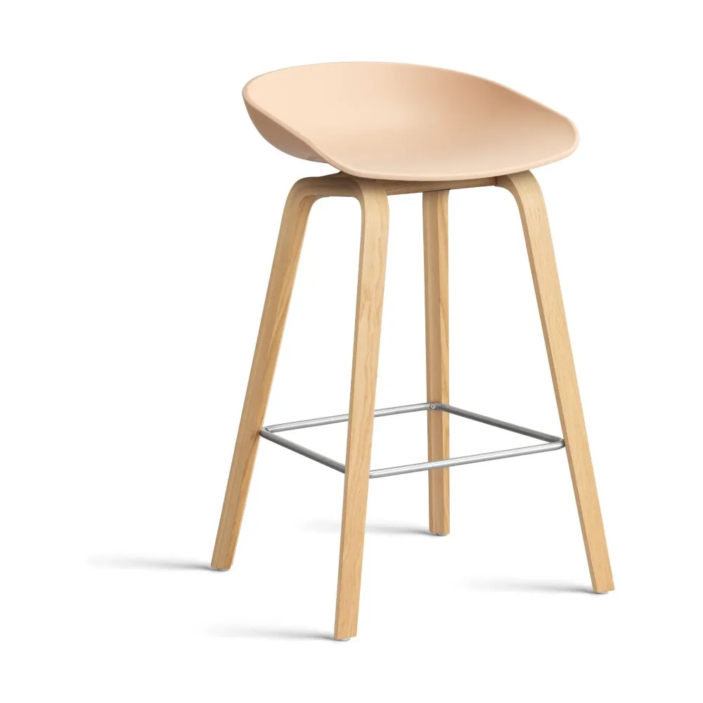 HAY About Stool AAS 32 barkruk H65 gelakt eiken Pale Peach 2.0