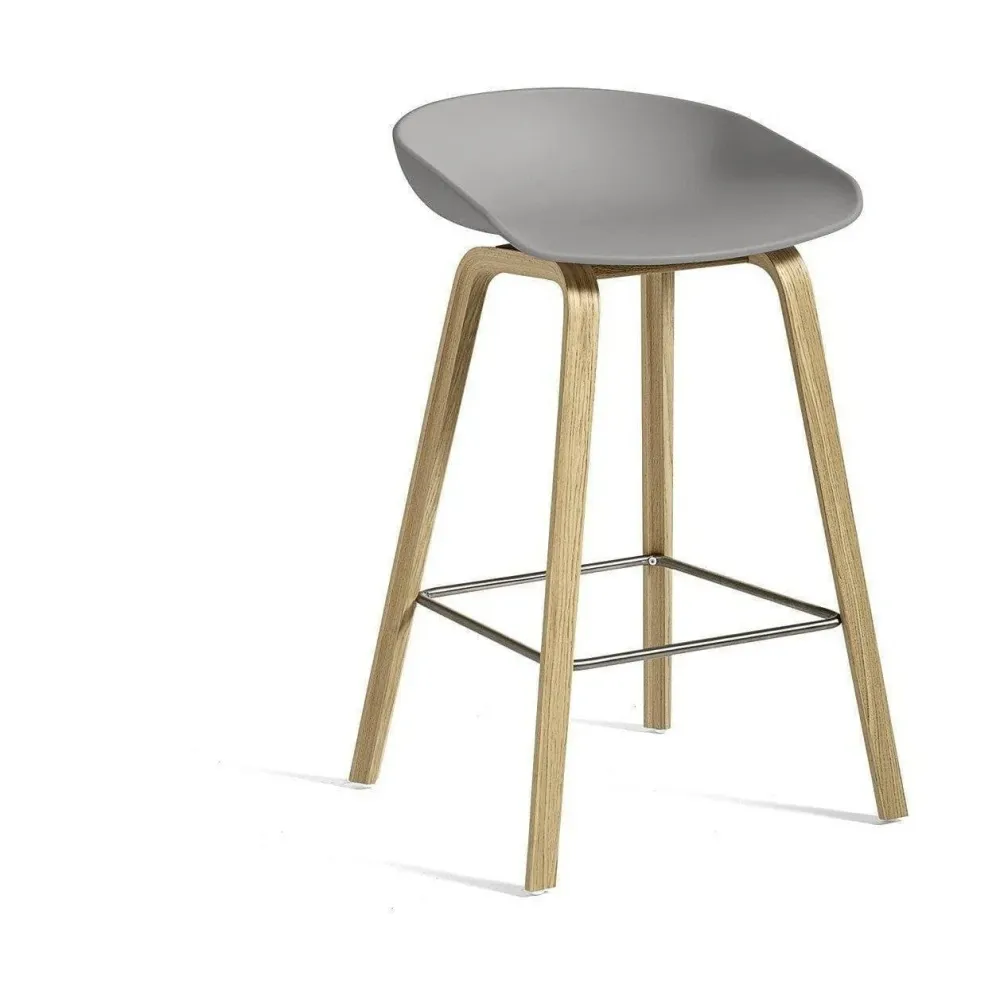 HAY About Stool AAS 32 Barkruk H65 gezeept eiken Concrete Grey