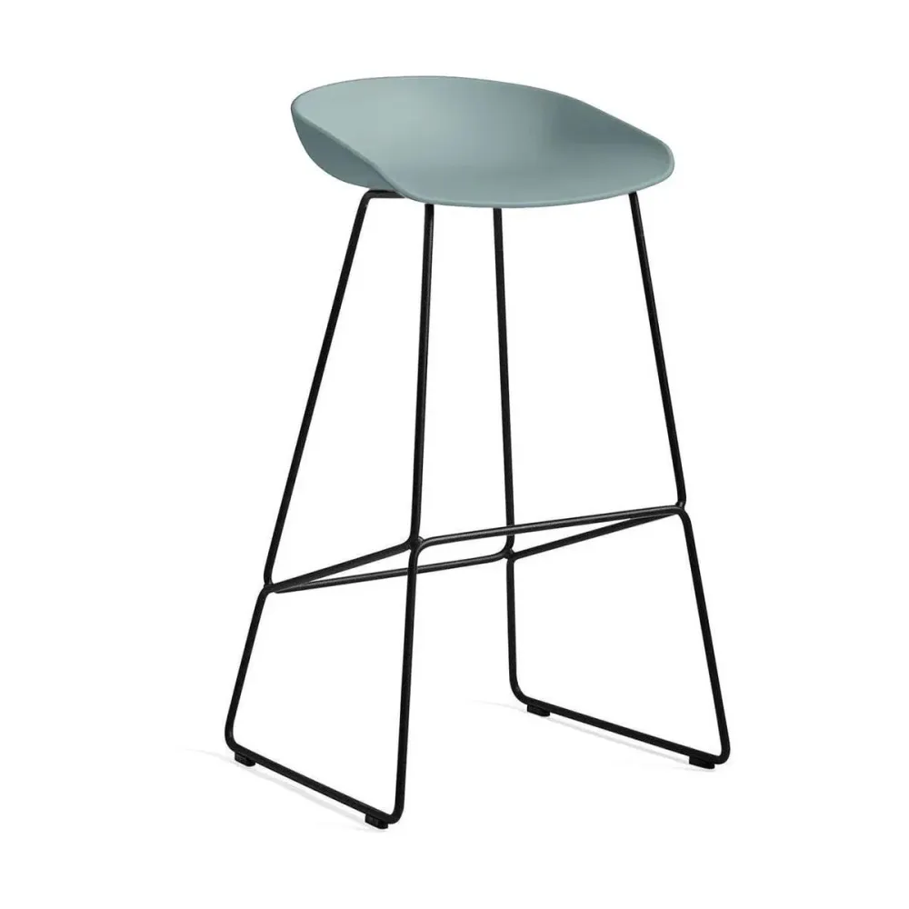 HAY About Stool AAS 38 barkruk H75 zwart Dusty Blue 2.0