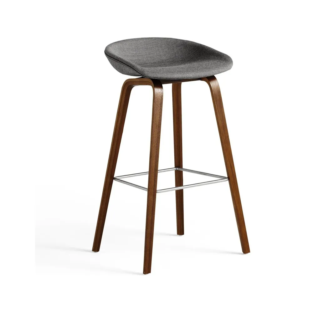 HAY About Stool AAS 33 barkruk H75 walnoot gestoffeerd Remix 152