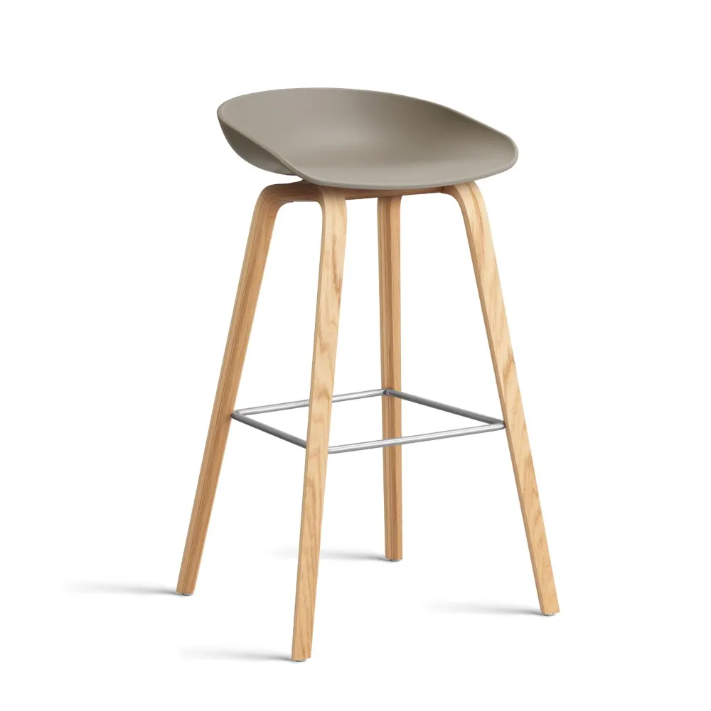 HAY About Stool AAS 32 barkruk H75 gelakt eiken Khaki 2.0