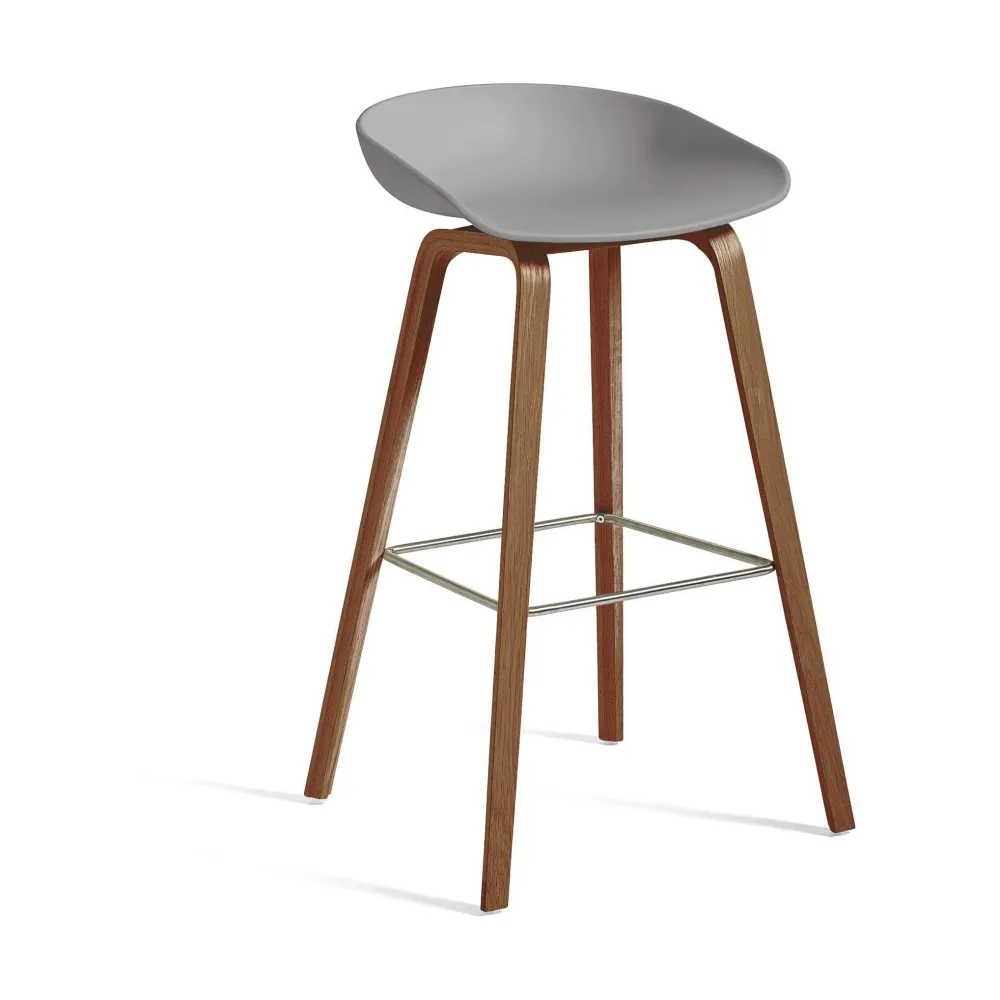 HAY About Stool AAS 32 barkruk H75 walnoot Concrete Grey 2.0