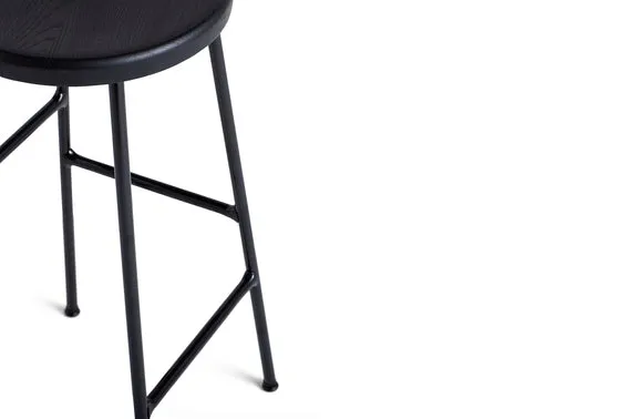 HAY Cornet barkruk H65 chroom zwart eikenhout