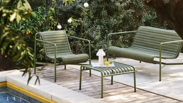 HAY Palissade ottoman Olive 65x60