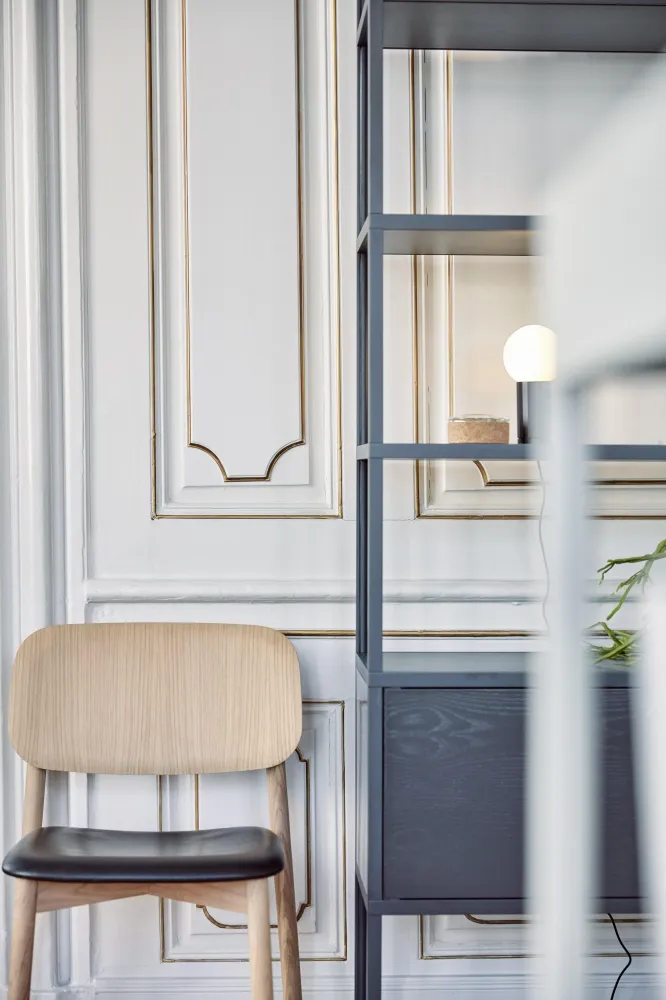 HAY Soft Edge 60 eetkamerstoel mat gelakt eiken gestoffeerd Sense Cognac