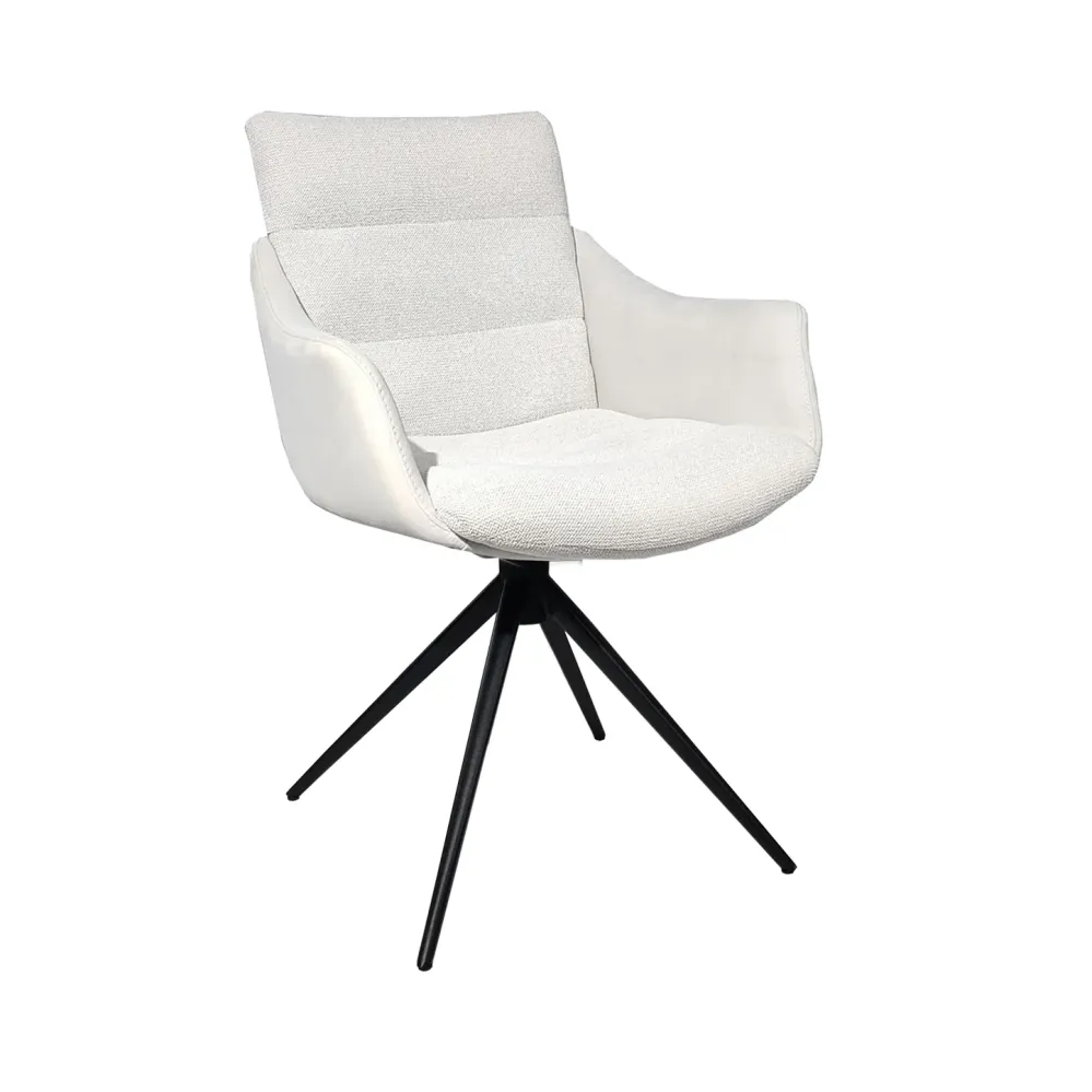 HelloChair HC11 Faam eetkamerstoel spinpoot zwart Sneak Linen/Challenger Shell HelloChair Originals