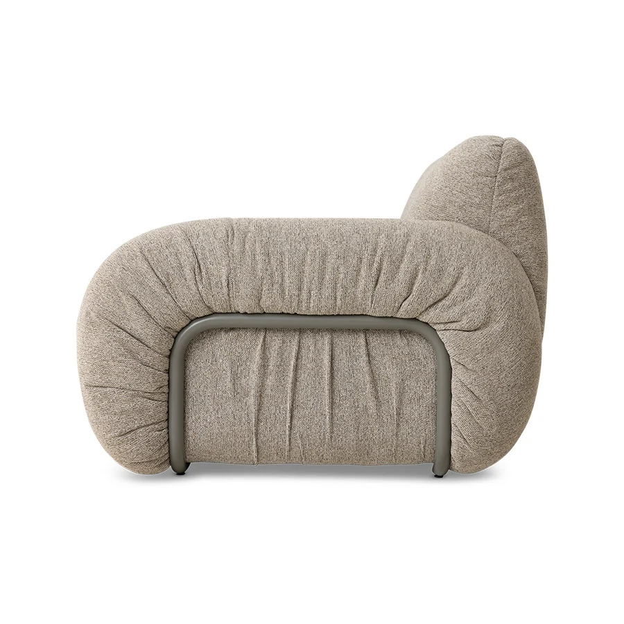 HKLIVING fauteuil Arc lounge – sneak beige – frame ash