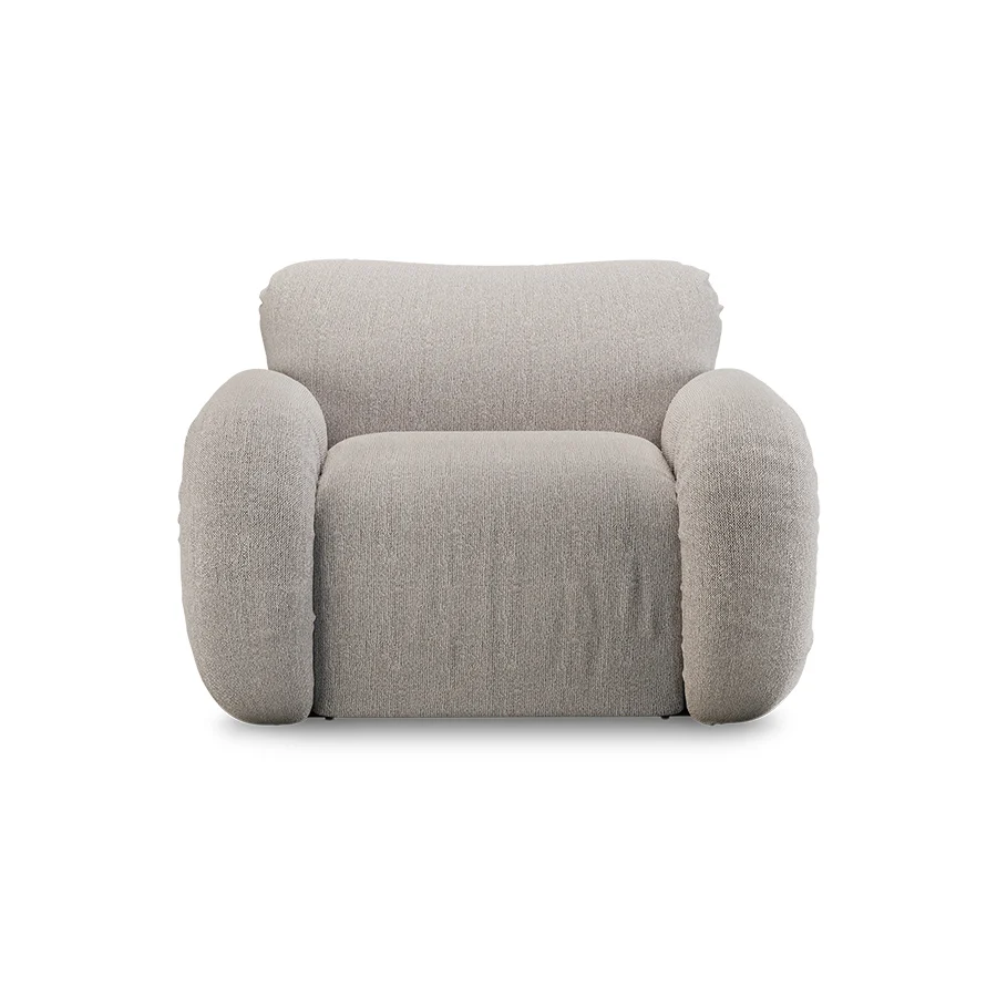 HKLIVING fauteuil Arc lounge – sneak light grey – frame ash