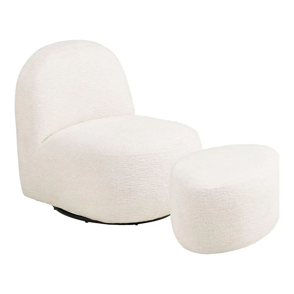 Fauteuil Milo ribstof met krukje House Nordic